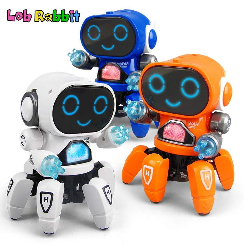 Electric Dance Robot Toys Lighting Musical 6 Claws Octopus Kids Interactive - £20.92 GBP