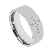 14 K white gold diamond wedding band ring cross design for men - $857.00+