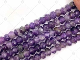 Natural Amethyst Beads Lot Jewelry Making, 6x10mm Rondelle Faceted, Sku#U1241 - $9.00