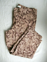 Liz Claiborne Crazy Horse pants cropped Capri Size 12 brown floral insea... - £10.95 GBP