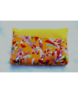 New Japanese Chirimen Yuzen Crepe Yellow Zipper Pouch Cosmetic Mask Bag ... - $112.14 MXN