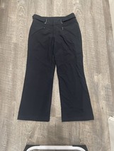 Athleta Nylon Stretch Pants Womens 6 Black Ankle Zip Belted Athleisure S... - $20.20