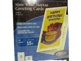 Matte White Half-fold Happy Birthday Grandma Greeting Cards 5 1/2&#39; x 8 1... - £35.82 GBP
