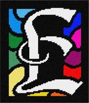 Pepita needlepoint kit: Letter E White Stained Glass, 7&quot; x 8&quot; - £38.70 GBP+