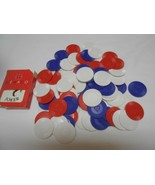 Lot 75 Bicycle loose red white blue Poker Chips w/ deck Gemaco playing c... - £5.50 GBP
