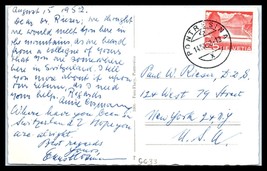 1952 Switzerland Postcard - Pontresina To New York City Usa H13 - £2.21 GBP