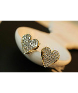 1.25Ct Round Cut Heart Love Lady Women Stud Earrings 14k Yellow Gold Fin... - £63.60 GBP