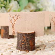 100 Pcs Natural Wooden Placecard Holders Favors Wedding Party Decorations Gifts - £273.66 GBP