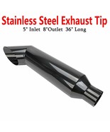 Black Miter Angle Cut Diesel Smoker Exhaust Stack 5&quot; Inlet 8&quot; Tip 36&quot; Lo... - €82,85 EUR