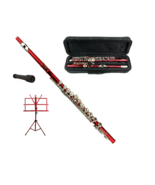 Merano Red Flute 16 Hole, Key of C with Carrying Case+2 Stands+Accessories - £70.76 GBP