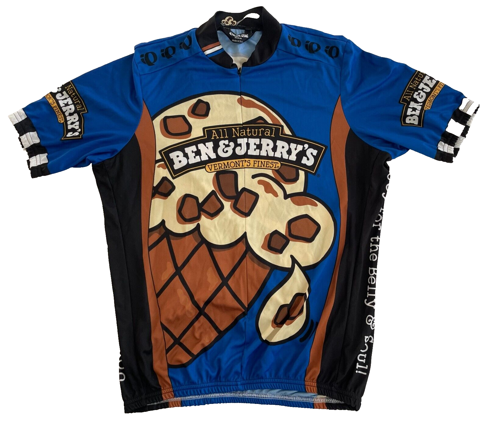 Vintage Pearl Izumi Cycling Jersey Shirt Ben and Jerry’s Men’s Medium Italy Made - $53.99