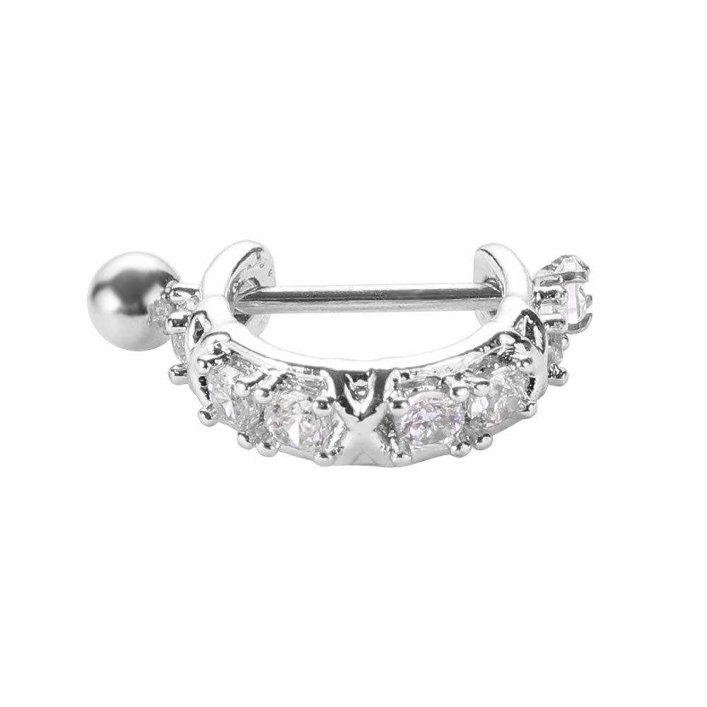 Crystal Flower Lobe Helix Piercing Rook Piercing Jewelry Stainless Steel Cartila