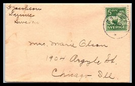 ca 1920 SWEDEN Cover - to Chicago, Illinois USA T2 - £2.22 GBP