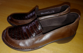 CLARKS &quot;ARTISAN&quot; LADIES BROWN LEATHER SLIP-ON SHOES-62411-7N-BARELY WORN - £16.44 GBP