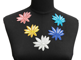 Ttl 5 pc Mix Color Daisy Flower Floral Embroideries Patch Appliques iron on PH95 - £3.96 GBP
