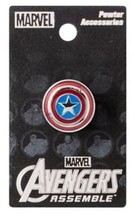 Marvel Comics Captain America Shield Logo Colored Metal Pewter Lapel Pin UNUSED - £6.05 GBP