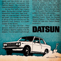 1969 Datsun Bad Weather Car Advertisement Vintage Automobilia Classic Au... - $19.99