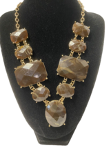 Erica Lyons Large Brown &quot;Stone&quot; Statement Necklace, NWT - £7.60 GBP