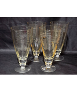 Home Essentials Tropical Palm Amber CRYSTAL Iced Tea Beverage Glasses - ... - $37.01 CAD