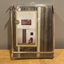 Vtg SPRINGMAID Fan Pleated Drapery Panel Yarn Dyed Stripe 25x84” Browns - $19.79