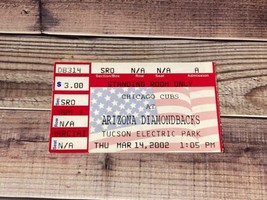 2002 March 14 Chicago Cubs Arizona Diamondbacks Spring Training Ticket S... - $6.99