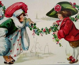 Victorian Christmas Postcard Bertha Blodgett Series 410 Unused Two Children - £13.06 GBP