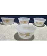 Set Of 4 Fire-King Wheat Pattern 6 Ounce Custard Cups Pattern Number 424 - $7.91