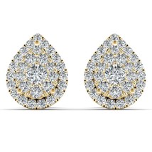 Authenticity Guarantee 
14K Yellow Gold 1/2ct TDW Diamond Pear Shape Cluster ... - £538.85 GBP