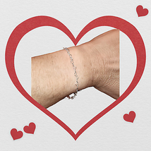 Heart Chain Solid Sterling Silver Bracelet Made in Italy - £11.10 GBP+