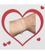 Heart Chain Solid Sterling Silver Bracelet Made in Italy - $279.34 MXN+