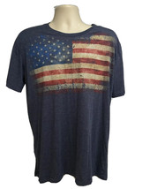 American Collection Mens Blue Graphic T-Shirt Large Patriotic Stretch US... - £15.79 GBP