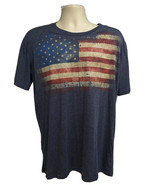 American Collection Mens Blue Graphic T-Shirt Large Patriotic Stretch US... - $19.79