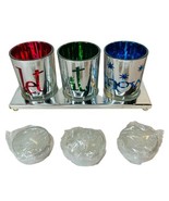 Towle Let It Snow Decorative Glass Christmas Votive Trio Candle Holders ... - $25.46 CAD