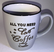 Oversized 16oz”All You Need Love Coffee”Tea Mug Cup 4”H x 3 1/2”W-NEW-SHIP24HRS - £13.14 GBP