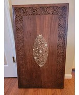 Vintage Antique Carved Ornate Handmade Wooden Inlaid Inlay Coffee Table ... - $274.95