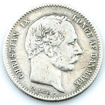 1876 Danemark 1 Krone Christian Ix Pièce de Monnaie Très Fin - $158.01 CAD