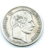 1876 Danemark 1 Krone Christian Ix Pièce de Monnaie Très Fin - $2,193.77 MXN