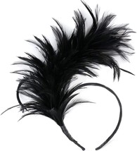 1920s Fascinator Women Feather Headband Headpiece for Cocktail Wedding T... - £19.82 GBP