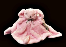 Blankets and Beyond Pink Bunny Baby Lovey Security Blanket Plush Soft 16x16 Inch - £11.50 GBP