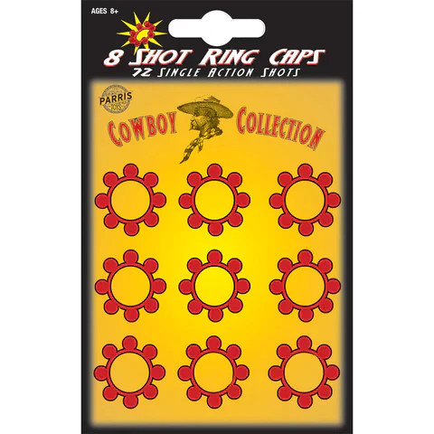 8 Shot Ring Caps pack of 72 caps each total of 72 CAPS Parris - $130.85 MXN