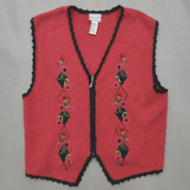Vtg Napa Valley Petites Sweater Vest Acrylic Wool Blend Diamonds Size Large - £24.12 GBP