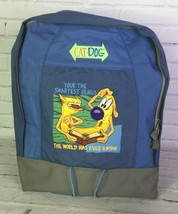 Vintage Nickelodeon Catdog Cat Dog Cartoon Backpack Book Bag Blue Gray 90s RARE - $69.29