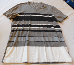 I.N.C. International Concepts Men&#39;s Short Sleeve T Shirt Size L large Grey Black - £19.82 GBP