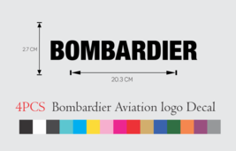 4 PCS BOMBARDIER AVIATION Logo Vinyl Decal Waterproof Premium Sticker 8INCH - £9.66 GBP+