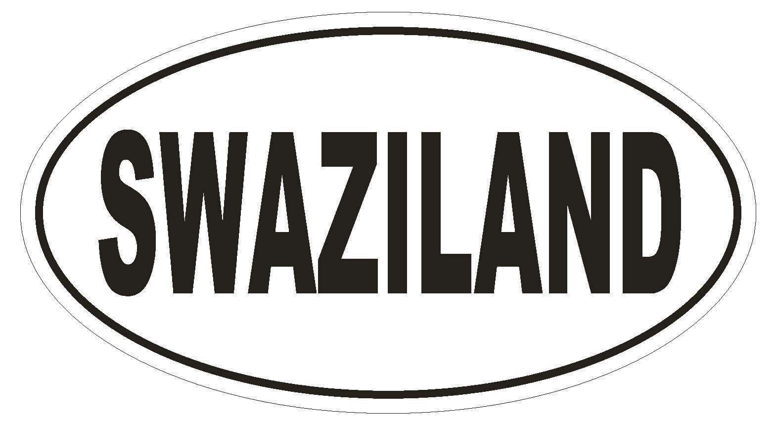 Swaziland Oval Bumper Sticker or Helmet Sticker D2266 Euro Oval Country Code - $1.39 - $75.00