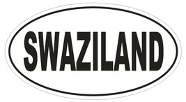 Swaziland Oval Bumper Sticker or Helmet Sticker D2266 Euro Oval Country ... - $1.39+