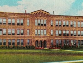 1930s Roosevelt Junior High School Newark Ohio Linen Postcard Vintage St... - £13.85 GBP