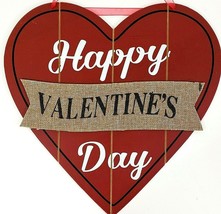 Greenbrier International Happy Valentine&#39;s Day Sign Red Heart 12&quot; x 12&quot; ... - £9.58 GBP