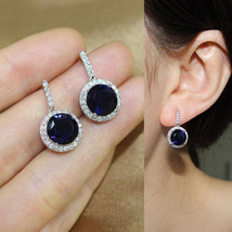 Luxury Round Zircon Earrings Women&#39;s Pave Stud Earrings Ol Earrings - £7.98 GBP