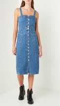 All Saints Elise Button Up Midi Denim Jumper Dress Blue, Sz 00 - $905.31 MXN
